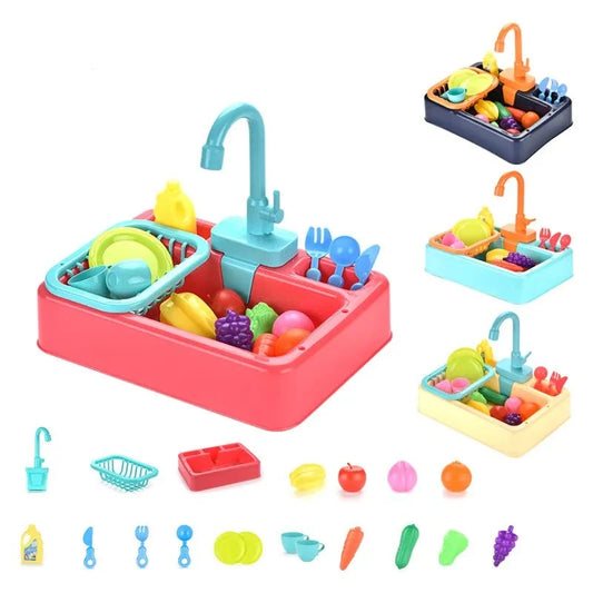 Kitchen Toy Plastic Dish Wash Sink Set