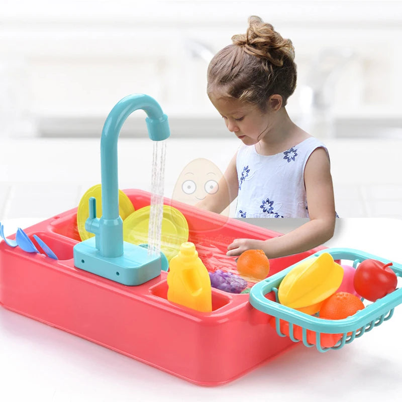 Kitchen Toy Plastic Dish Wash Sink Set