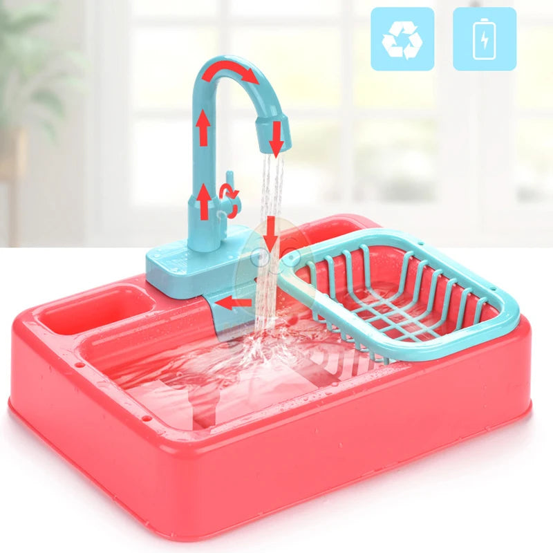 Kitchen Toy Plastic Dish Wash Sink Set