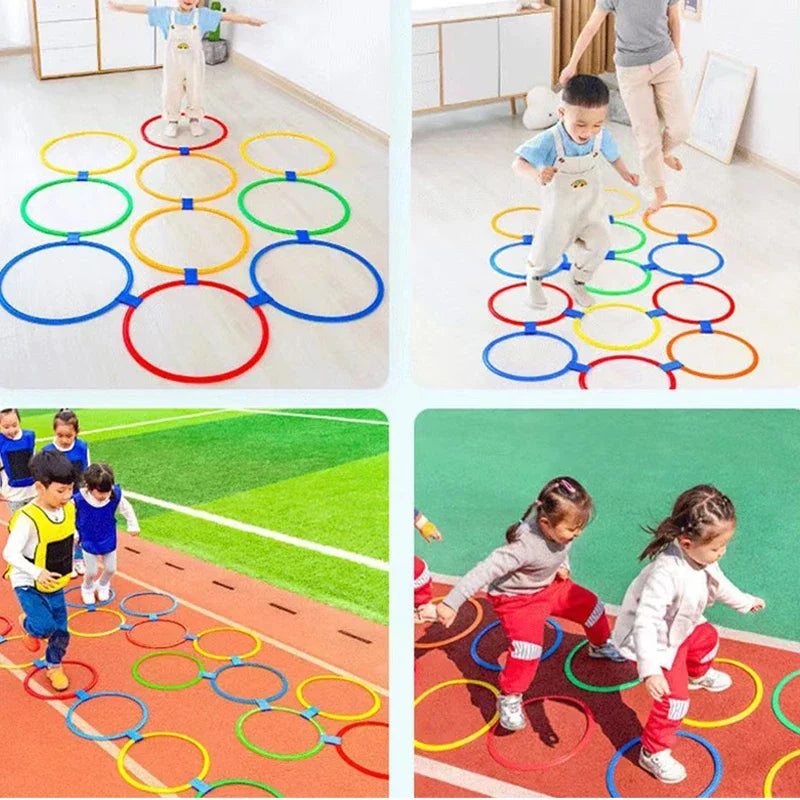 Kids Funny Physical Training Sport Toy Lattice Jump Ring Set