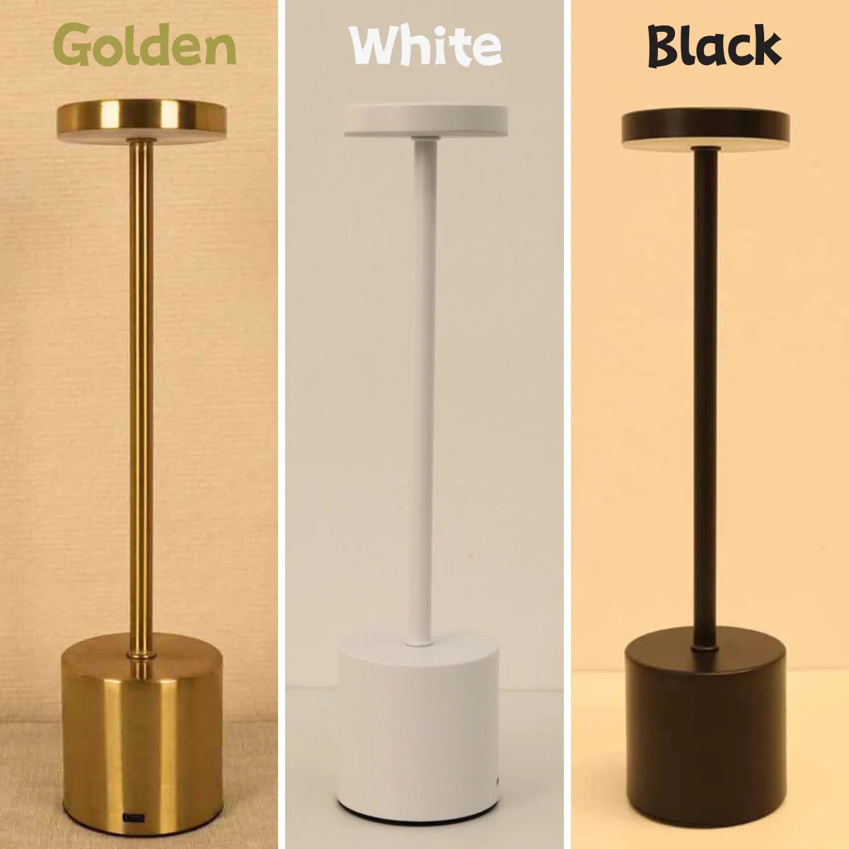 Simple LED Rechargeable Touch Metal Table Lamp