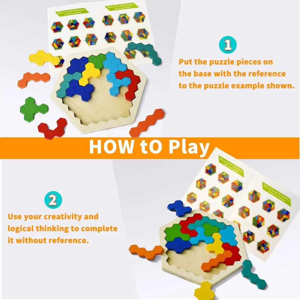 3D Hexagonal Wooden Puzzles