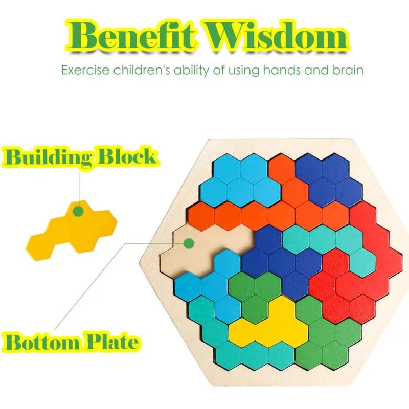 3D Hexagonal Wooden Puzzles