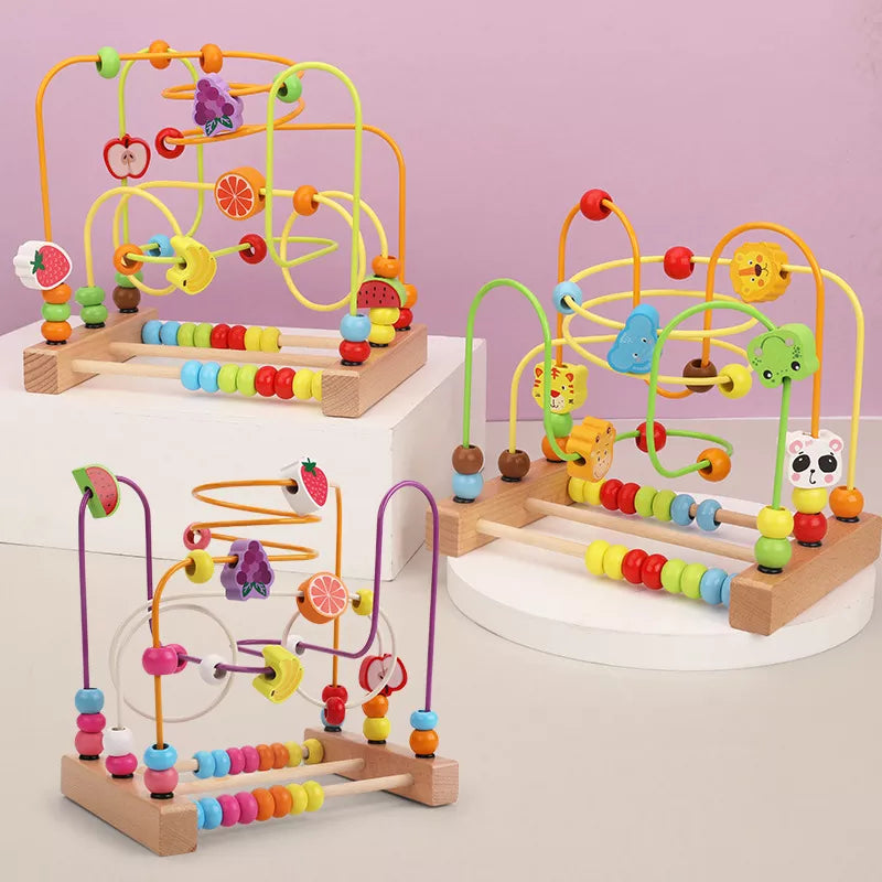 Montessori Maze Circles Around Beads Abacus Math Puzzle